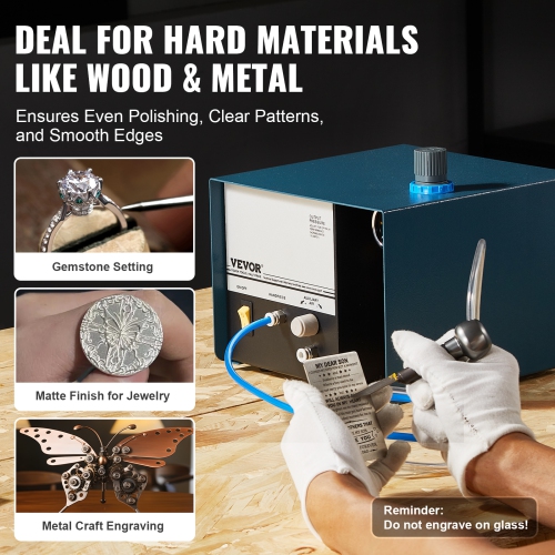 VEVOR 2800 RPM Pneumatic Jewelry Engraver,60W Single Head Pneumatic Hand Engraving Machine, DIY Impact Engraver with Foot Pedal 0-60 PSI Adjustable,