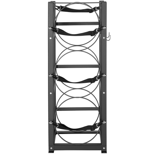 VEVOR 12.79x12.99x33.07 in Refrigerant Tank Rack, with 3 x 30lbs Bottle Tanks, Cylinder Tank Rack, Refrigerant Cylinder Rack Gas Cylinder Racks and
