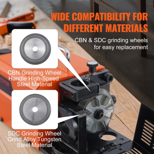 VEVOR 3-13mm Drill Bits Grinder Sharpener, Lip Relief Angle & 95°-135° Point Angle Adjustable Drill Bit Re-Sharpener, Portable Sharpening Machine