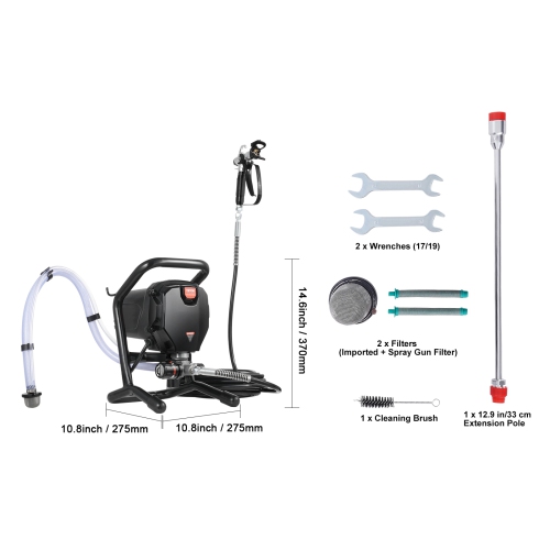 VEVOR 750W 3000PSI High Efficiency Electric Stand Airless Sprayer, Fine And Even Painting Effect, Handheld Paint Sprayers for Home Interior and