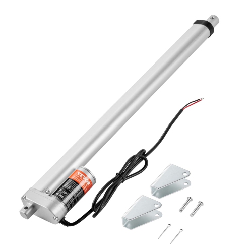 VEVOR 12V Linear Actuator, 18 Inch High Load 330lbs/1500N Linear Actuator, 0.19"/s Linear Motion Actuator with Mounting Bracket and IP54 Protection