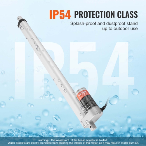 VEVOR 12V Linear Actuator, 18 Inch High Load 330lbs/1500N Linear Actuator, 0.19"/s Linear Motion Actuator with Mounting Bracket and IP54 Protection