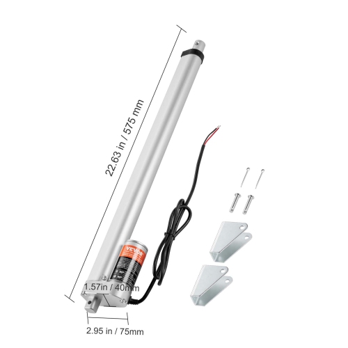 VEVOR 12V Linear Actuator, 18 Inch High Load 330lbs/1500N Linear Actuator, 0.19"/s Linear Motion Actuator with Mounting Bracket and IP54 Protection