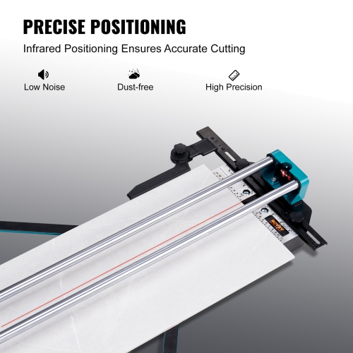 VEVOR 48 inch Manual Tile Cutter, Porcelain Ceramic Tile Cutter with Tungsten Carbide Cutting Wheel, Infrared Positioning, Anti-Skid Feet, Double