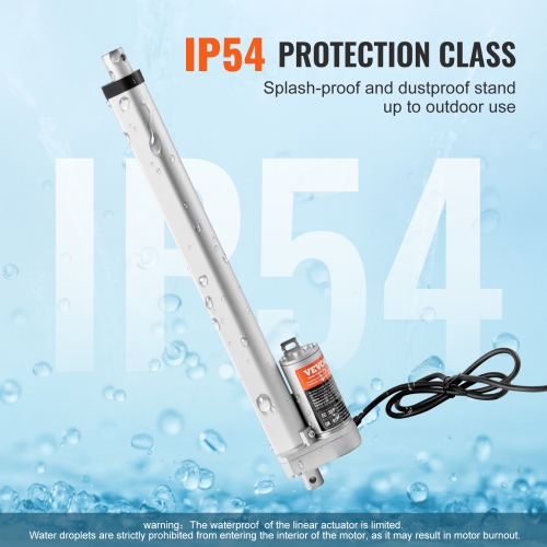 VEVOR 12V Linear Actuator, 12 Inch High Speed 0.55"/s Linear Actuator, 220lbs/1000N Linear Motion Actuator with Mounting Bracket and IP54 Protection