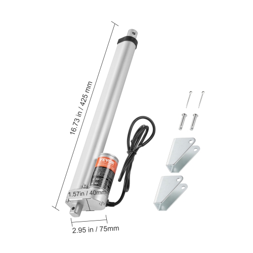 VEVOR 12V Linear Actuator, 12 Inch High Speed 0.55"/s Linear Actuator, 220lbs/1000N Linear Motion Actuator with Mounting Bracket and IP54 Protection