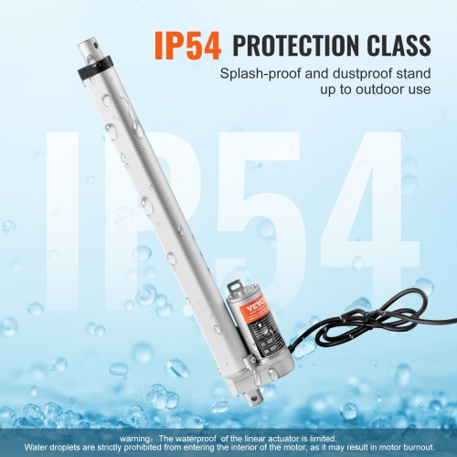 VEVOR 12V Linear Actuator, 12 Inch High Load 330lbs/1500N Linear Actuator, 0.19"/s Linear Motion Actuator with Mounting Bracket and IP54 Protection