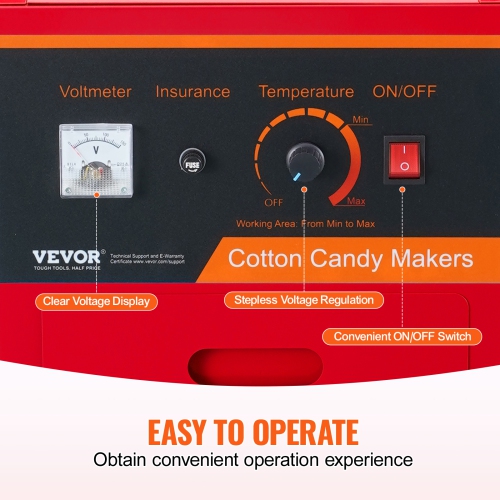 VEVOR 1000W Electric Cotton Candy Machine with Cart, Commercial Candy Floss Maker with Stainless Steel Bowl, Sugar Scoop and Drawer, Perfect for Kids