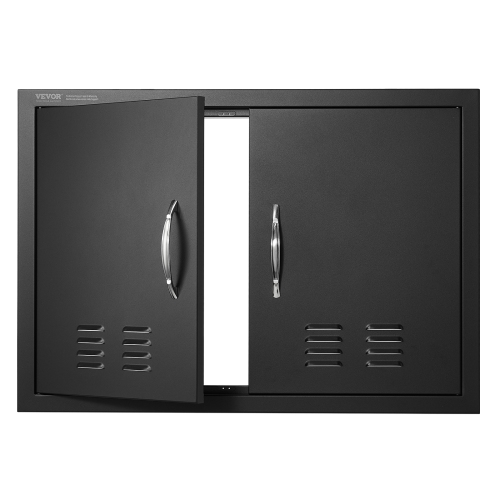 VEVOR  30W X 21H Inch Bbq Access Door, Double Outdoor Kitchen Door, Cold Plate Flush Mount Door, Wall Vertical Door w Handles And Vents, for Bbq