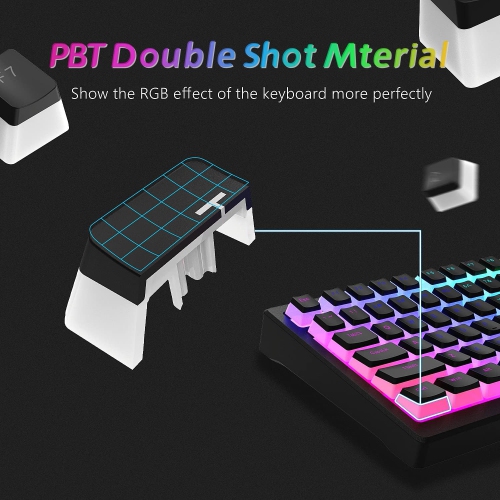Womier Pudding Keycaps, PBT Keycaps 165 Keys Set, Custom Keycap Set, Shine Through, OEM Profile, Universal Compatibility for 100%, 75%, 65%, 60%