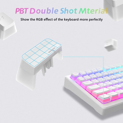 Womier Pudding Keycaps, PBT Keycaps 165 Keys Set Custom Keycap Set, Shine Through Keycaps OEM Profile, Universal Compatiability for 100%, 75%, 65%,