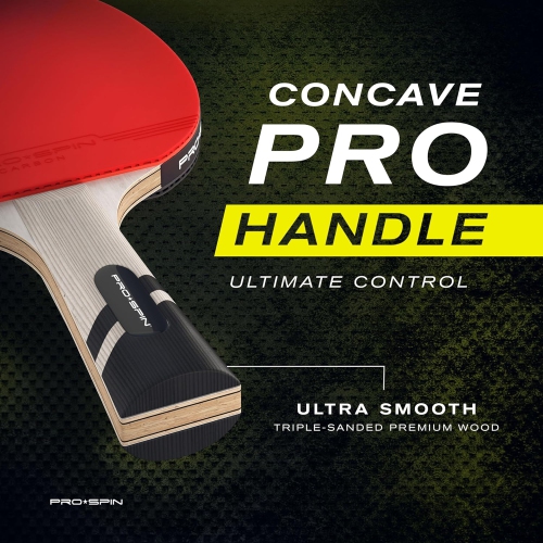 Ping Pong Paddle,Table Tennis Racket with Carbon Fibre, 2.0mm Sponge, 7-Ply Blade with Rubber Protector Case for Table Tennis Paddles, Red