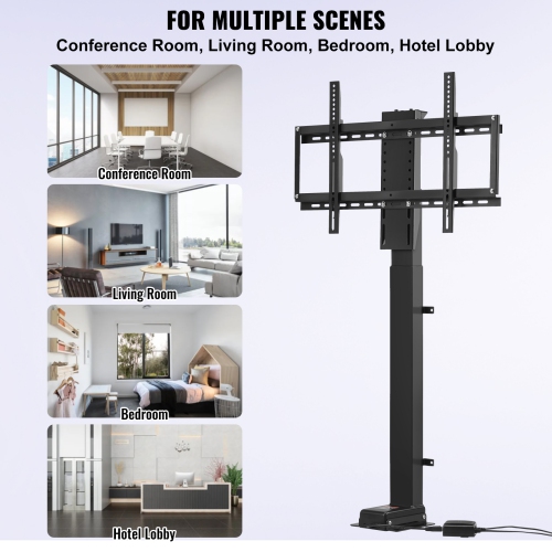 VEVOR 39.4 Inches Motorized TV Lift Stroke Length Motorized TV Mount Fit for 32-70 Inch TV Lift with Remote Control Height Adjustable 28.74-68.11