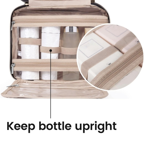 Hanging Toiletry Bag with 4 Compartments, Waterproof Travel Cosmetic Bag