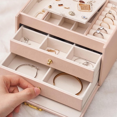 Coffret à bijoux pour femmes et filles, boîte à bijoux, boîte de rangement pour bagues à bijoux