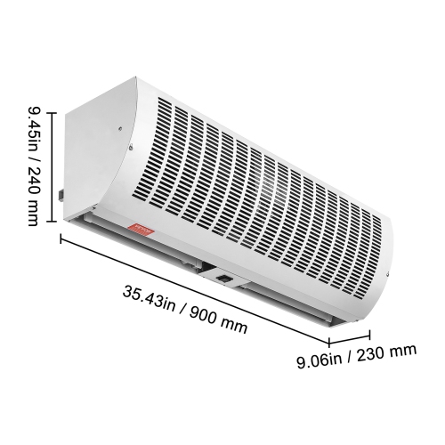VEVOR 36" Industrial Air Door Blower, Dual-Speed 1200CFM, for Indoor Entryways, Includes Robust Limit Switch, Wall Mount Design, 110V Non-Heated,