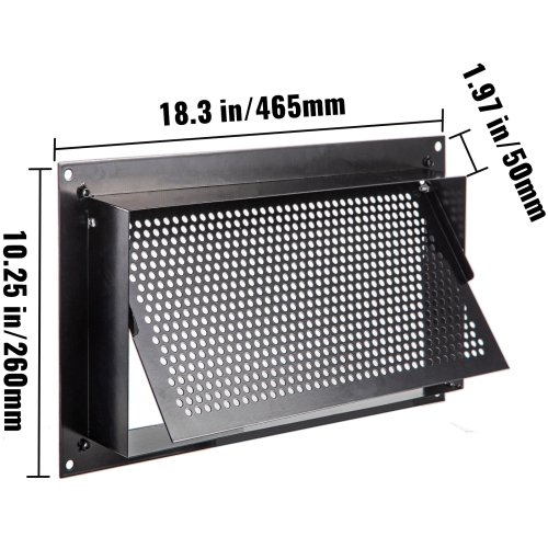 VEVOR 8" H x 16" W x 2" L Crawl Space Flood Vent Foundation Flood Vent to Reduce Foundation Damage and Flood Risk, Black, Wall Mounted for Crawl