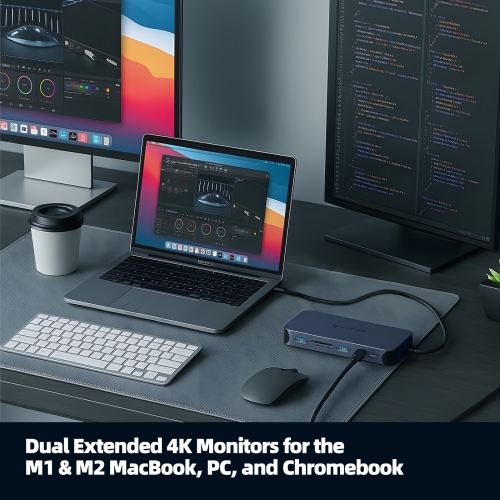 HyperDrive Next 10 Port USB-C Hub for MacBook Pro/Air, with 6 Essential Cables, 4K HDMI, 100W PD, Gigabit Ethernet