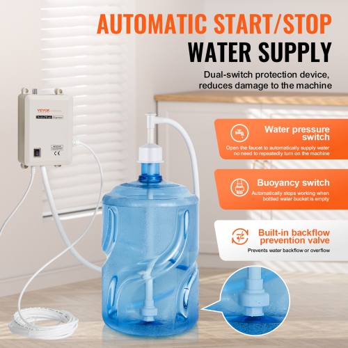 VEVOR 5 Gallon Bottled Water Dispenser Pump System, Dispensing System, Automatic Electric Water Dispenser, Single Inlet Water Jug Pump, Compatible