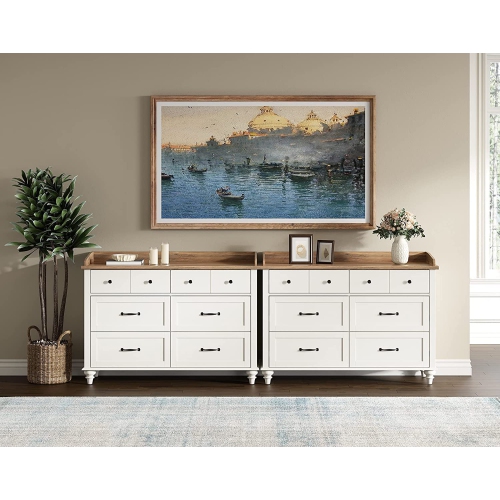 Dresser For Bedroom With 6 Drawers, Kids Dressers With Wide Chest Of Drawers For Nursery, Living Room, Kids Room(Set Of 2)