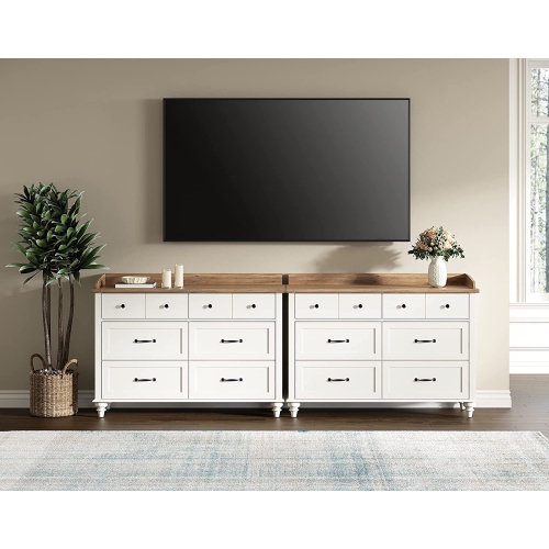 Dresser For Bedroom With 6 Drawers, Kids Dressers With Wide Chest Of Drawers For Nursery, Living Room, Kids Room(Set Of 2)