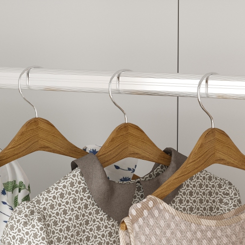 Famapy Modern 3-Door Wardrobe Armoire with 4 Drawers, Hanging Rod & Adjustable Shelves, MDF Construction, Gold Handles,, White