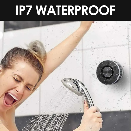 Mini Bluetooth Speaker IPX7 Waterproof Bathroom Music Speaker Suction Cup Handsfree Shower Music Palyer Bass Sound Box FM Radio