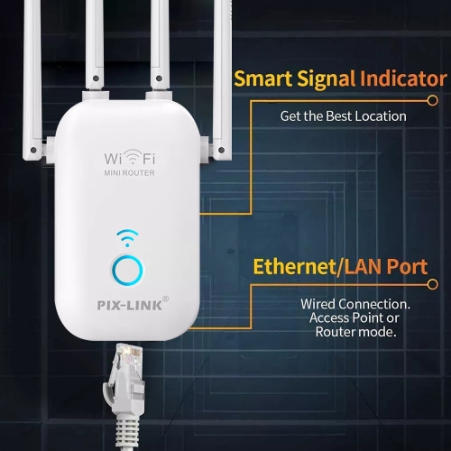 1200Mbps Repetidor WiFi Banda Dupla Sem Fio-AC Roteador WiFi Amplificador AP Extensor 4 Antenas Para Home Office