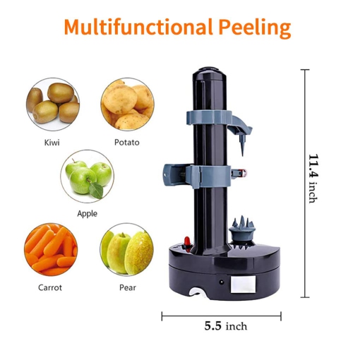 Electric Potato Peeler Automatic Apple Peeler Electric Fruits Vegetables Peeler(Black)