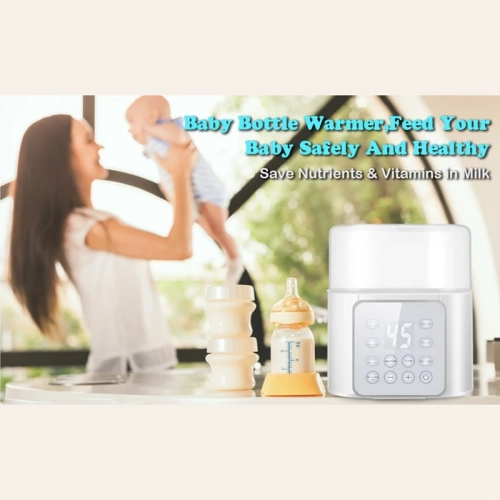 2-in-1 Bottle Warmer for Milk with Disinfect Function Food Warmer Bottle Sterilizer with LCD Display