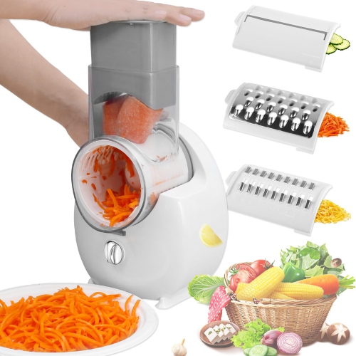 Electric Cheese Grater Detachable Cheese Shredder with 3 Blades USB Rechargeable Vegetable Chopper Professional Electric Cheese Cutter