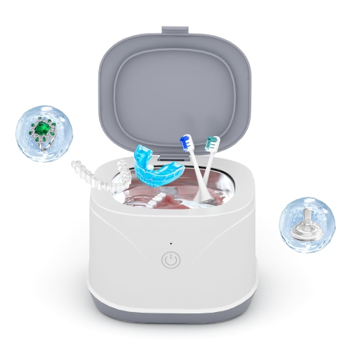 MAYCUC  Ultrasonic Retainer Cleaner, Portable Dentures Cleaner Machine for Invisalign, Mouth Guard, Braces, Aligner, Jewelry, Earring