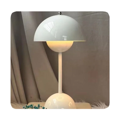 Mushroom Flower Bud Rechargeable Led Table Lamps Desk Night For Bedroom Dining Touch Night Light White