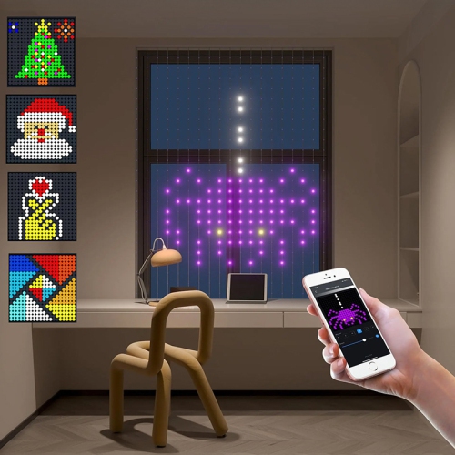 MYACUC  Smart Led Curtain Lights, Color Changing Wall Lights, Dynamic Diy Curtain String Lights for Bedroom Living Room Christmas Decor, 6.6X6.6Ft