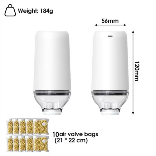 Handheld Vacuum Sealer, Portable Vacuum Sealer for Food, Save Sealer Food Vacuum Kit with 10 Reusable Vide Bags(21*22 cm)