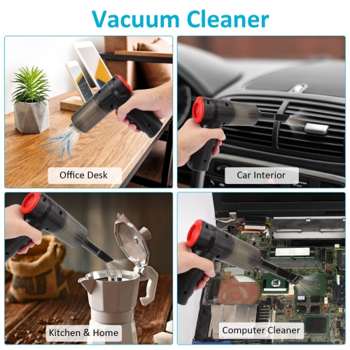 Mini Vacuum 3 in 1 Hand Vacuum and Cordless Compressed Air Duster 16000Pa Desk Vacuum 150W Powerful Air Blower