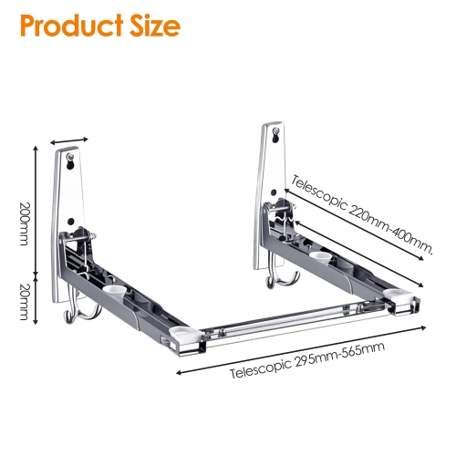 Microwave Oven Wall Mount,Black Microwave Rack,Stainless Steel Microwave Oven Rack,Suitable for Home Kitchen(Silver)