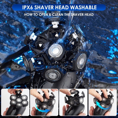5 in 1 Electric Shaver for Men-Bald Head, Beard Trimmer, Nose Hair, Grooming Kit