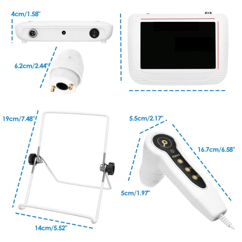 5 Inch Skin Analyzer Skin Hair Scalp Detector Dermoscopy Tester Analyser For Diagnosis Skin Care Tools, Skin Hair Analyzer, With 2 Lens Rechargeable