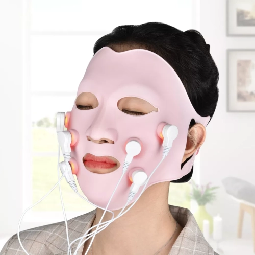 LED Red Light Facial Massage Mask Photon Therapy Facial Massager for Face Slimming, Beauty