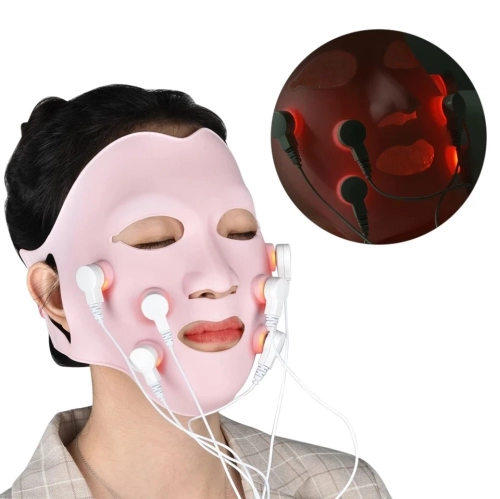 LED Red Light Facial Massage Mask Photon Therapy Facial Massager for Face Slimming, Beauty
