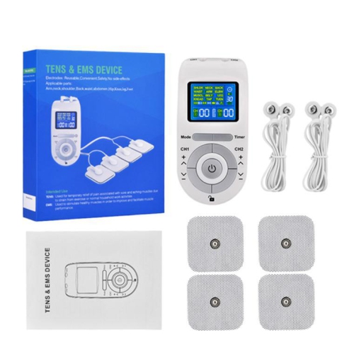 Tens Machine 12 Modes Electric Body Pulse Massager Digital Therapy Machine EMS Muscle Stimulator with Electrodes Pads Tens Unit