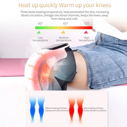 3-in-1 Cordless Knee Massager with Heat, Red Light and Massage Therapy, Knee Relaxing Massage Machine Joint Knee Device Gifts for Grandma Grandpa