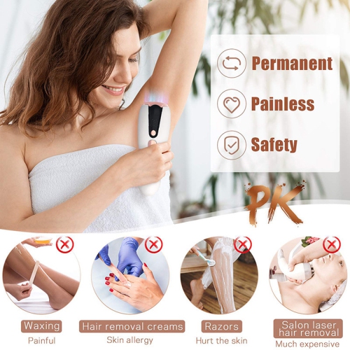 Laser Hair Removal Device IPL Laser Permanent Hair Removal Device for Women and Men, Painless Hair Remover Whole Body Facial Armpits Back Legs