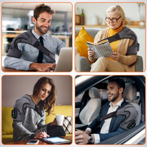 Heated Shoulder Brace Wrap,Eletric Shoulder Heating Pad,Shoulder Massager with 3 Adjustable Vibrations and Heating Modes