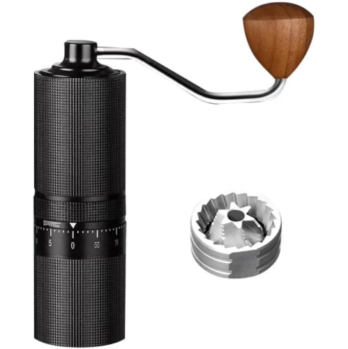 Moulin à café manuel, capacité de 28&nbsp;g, acier inoxydable CNC, meules coniques, réglages externes réglables Sept étoiles