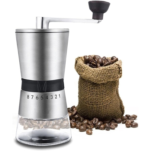 Moulin à café en céramique en acier inoxydable Moulin à café manuel avec moulin en céramique