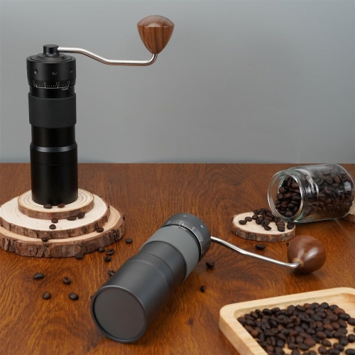 Moulin à café à manivelle, moulin à café à dents fantômes, aspiration magnétique, petit noyau en acier domestique pour l'extérieur, réglage externe,
