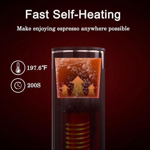 Portable espresso machine, mini espresso machine, self-heating grinder coffee machine, handheld coffee machine, capsule coffee machine, suitable for