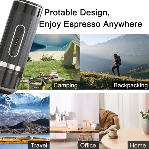 Portable espresso machine, mini espresso machine, self-heating grinder coffee machine, handheld coffee machine, capsule coffee machine, suitable for